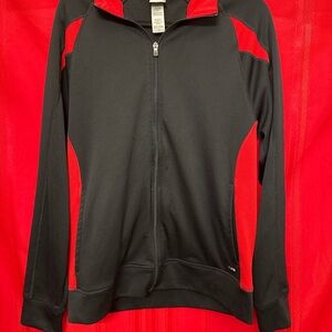 Men’s Size Large Black and Red Champion Zip-Up Long Sleeve Jacket